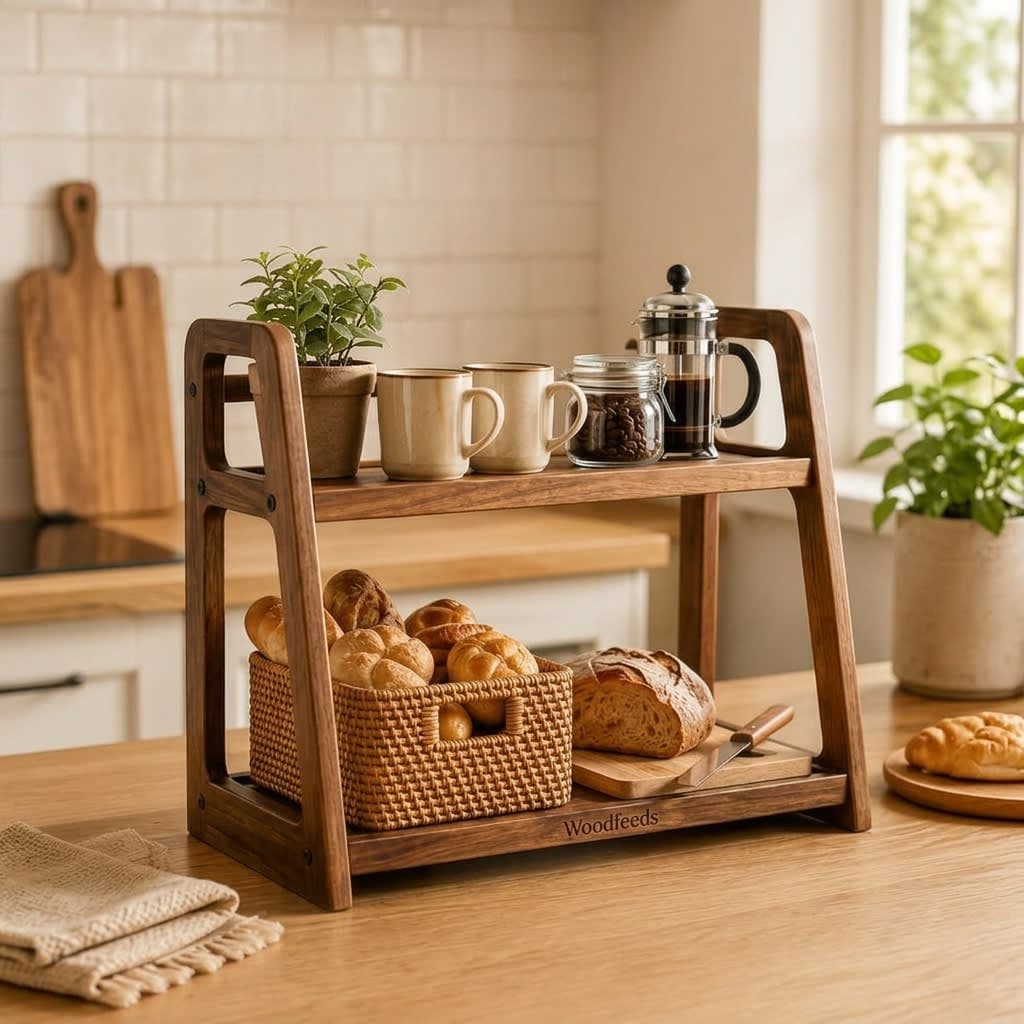 Wooden Countertop Organizer for Kitchen